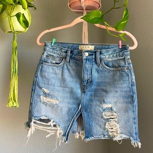 FREE PEOPLE | Distressed Denim Skirt | Size: 24 | NEVER WORN
